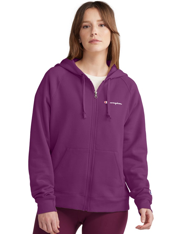 Hanorac Cu Gluga Champion Powerblend Fleece Full Zip Dama Violet Inchis - Romania SLMYHNE-01